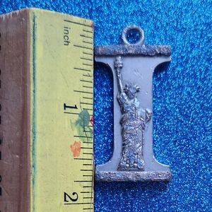 STATUE OF LIBERTY New York City 1.5 inch Charm 2 sides Rustic Silvertone